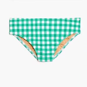 J Crew Crewcuts Girls Green Gingham Bikini Swim Bottom 16 NWOT